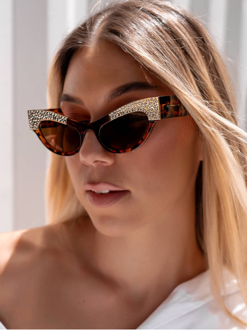 ANNAKEY MARILYN LEOPAR STRASS SUNGLASSES