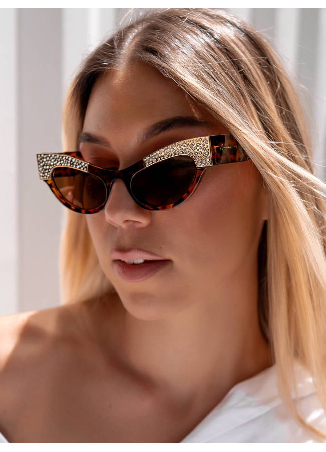 ANNAKEY MARILYN LEOPAR STRASS SUNGLASSES