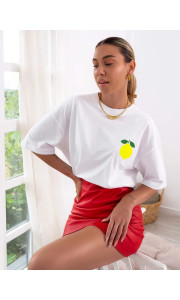 TSHIRT ΛΕΥΚΟ ME ΛΕΜΟΝΙ - LEMON