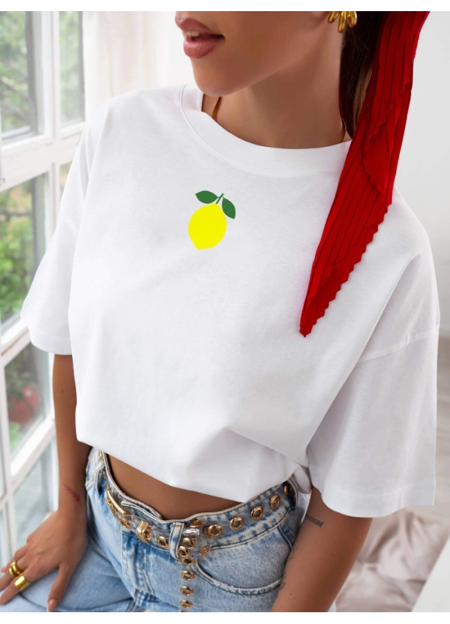 TSHIRT WHITE WITH LEMON - LEMONITA