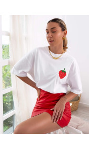 TSHIRT ΛΕΥΚΟ ME ΦΡΑΟΥΛΑ - STRAWBERRY KISS