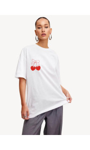 TSHIRT ΛΕΥΚΟ ME ΚΕΡΑΣΙ - BOW CHERRY