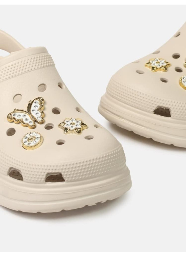 CREAM CLOGS - BUTTERFLY