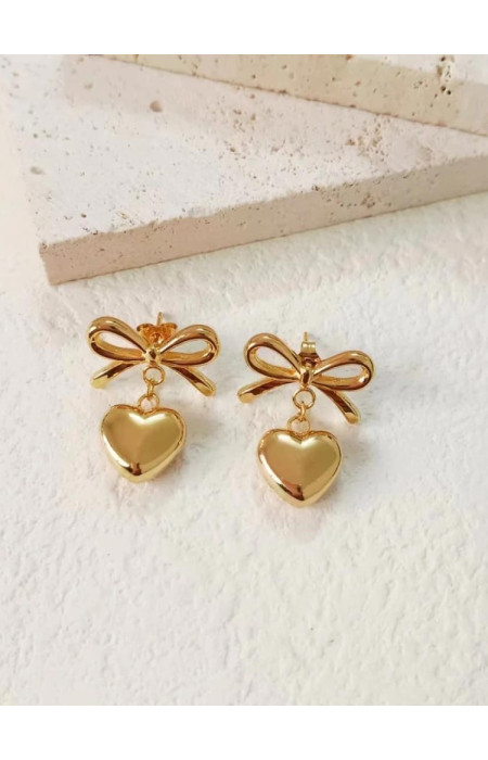 GOLD EARRINGS HEART - HEARTLIFE