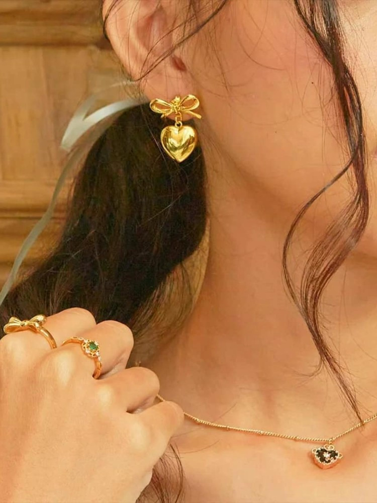 GOLD EARRINGS HEART - HEARTLIFE