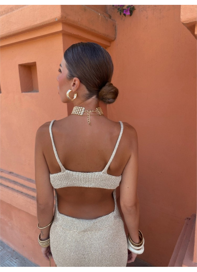 GOLD LUREX DRESS - GARLA