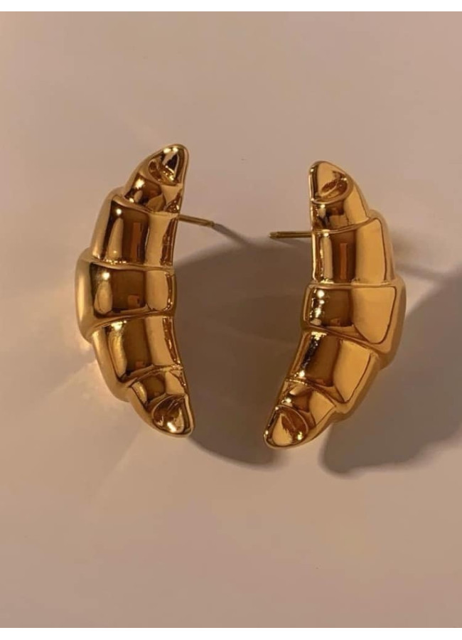 GOLD EARRINGS - CROISSANT