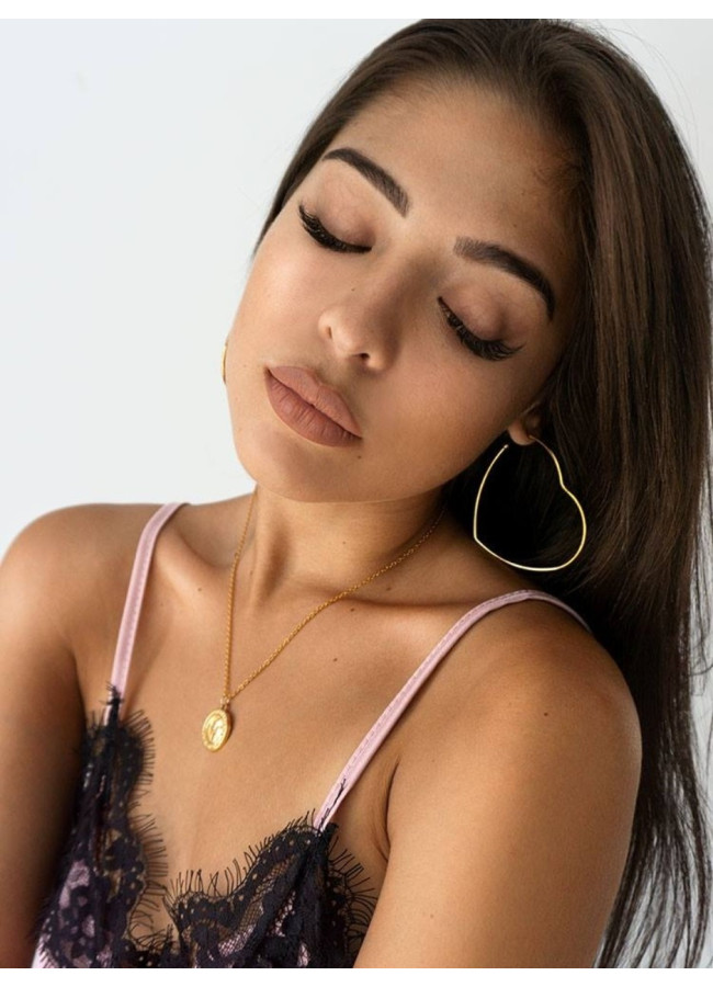 HEARTBEAT BIG HOOP GOLD EARRINGS
