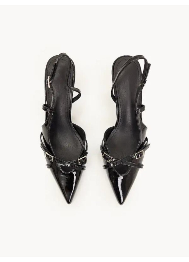 BLACK LOUSTRIN HEELS - NTALIA