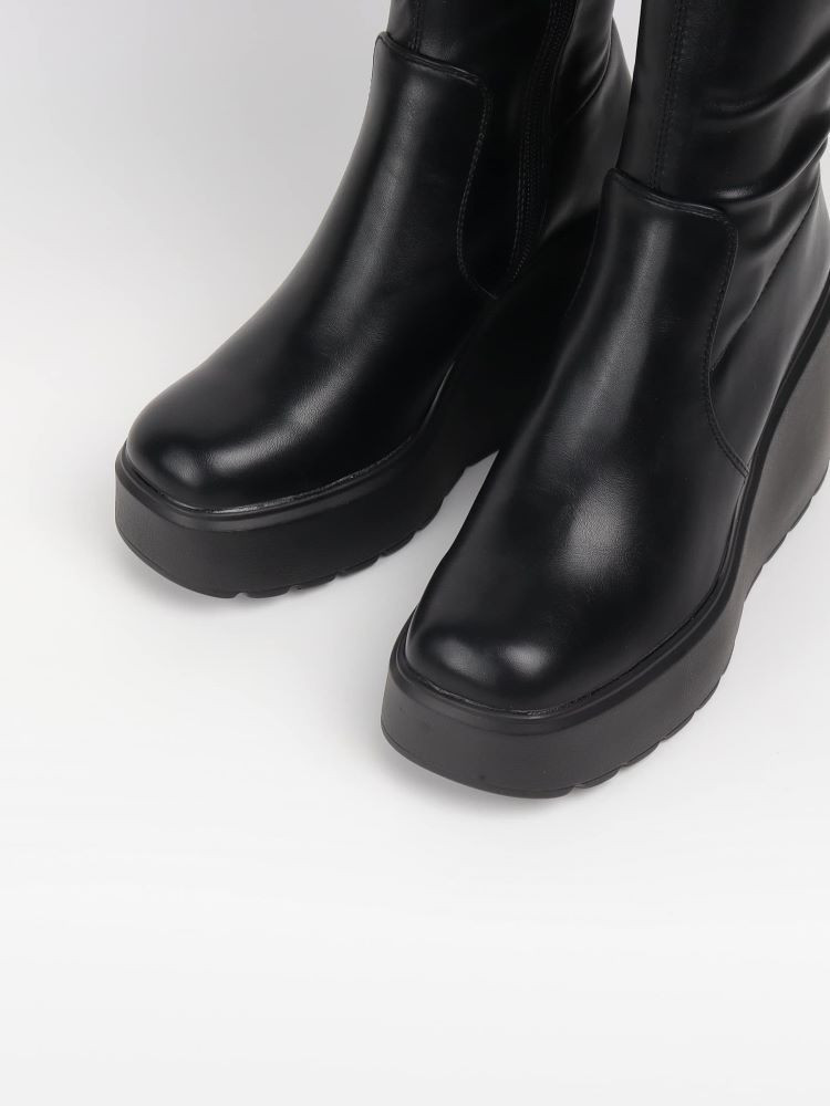 BLACK  PLATFORM BOOTS - BELFAST