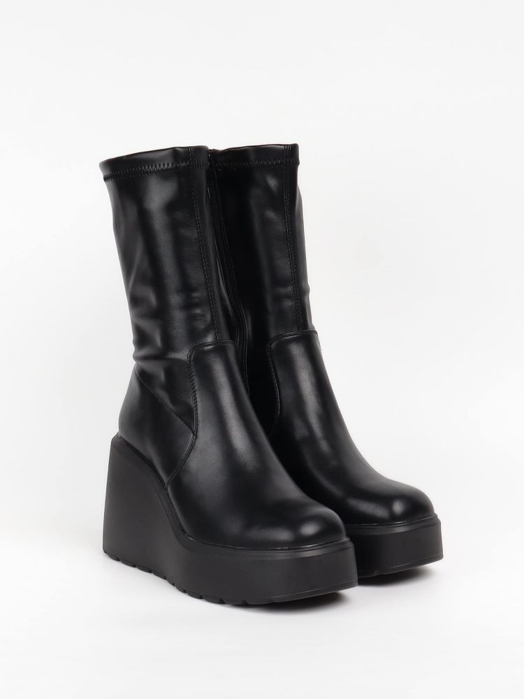 BLACK  PLATFORM BOOTS - BELFAST