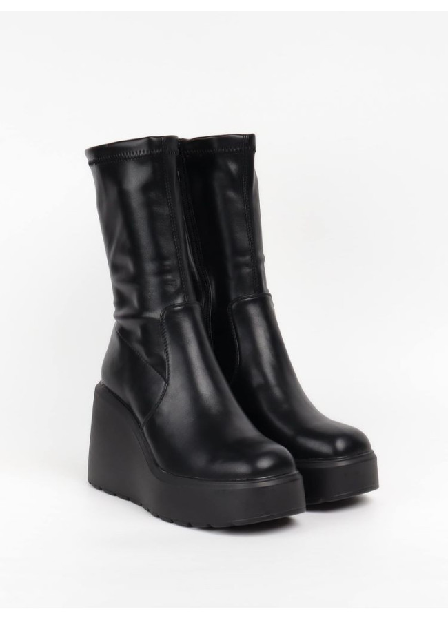 BLACK  PLATFORM BOOTS - BELFAST