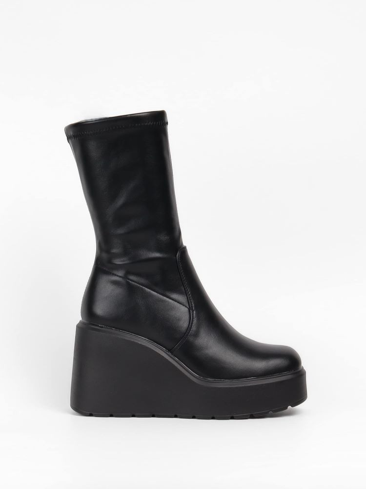 BLACK  PLATFORM BOOTS - BELFAST