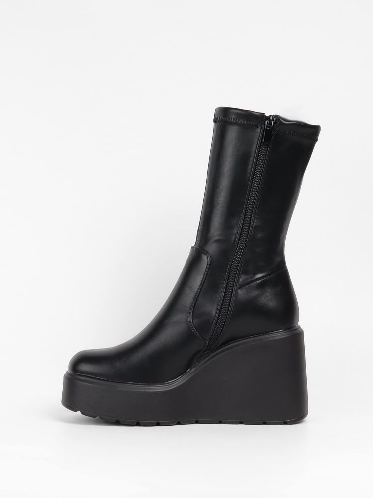 BLACK  PLATFORM BOOTS - BELFAST