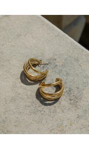 TRIPLE GOLD HOOP EARRINGS