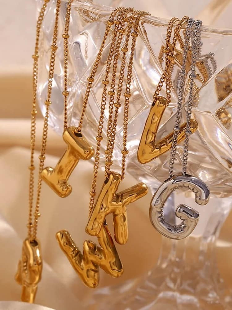 GOLD MONOGRAM NECKLACE
