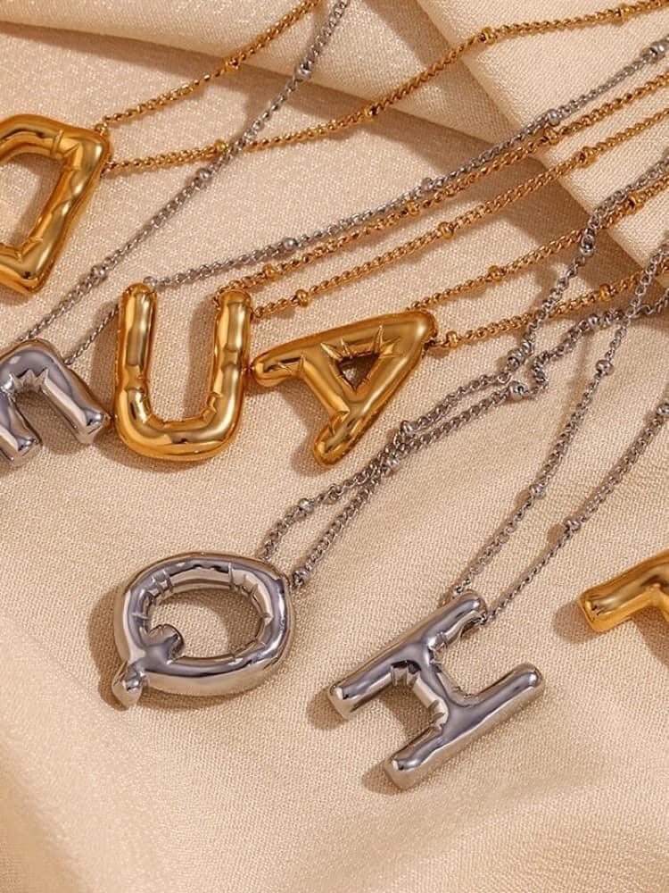 GOLD MONOGRAM NECKLACE