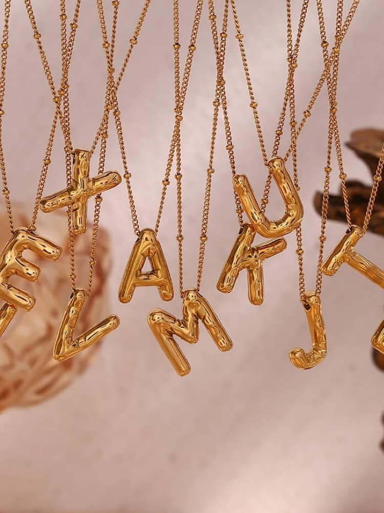 GOLD MONOGRAM NECKLACE