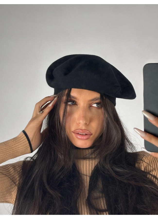 BLACK RETRO BERET
