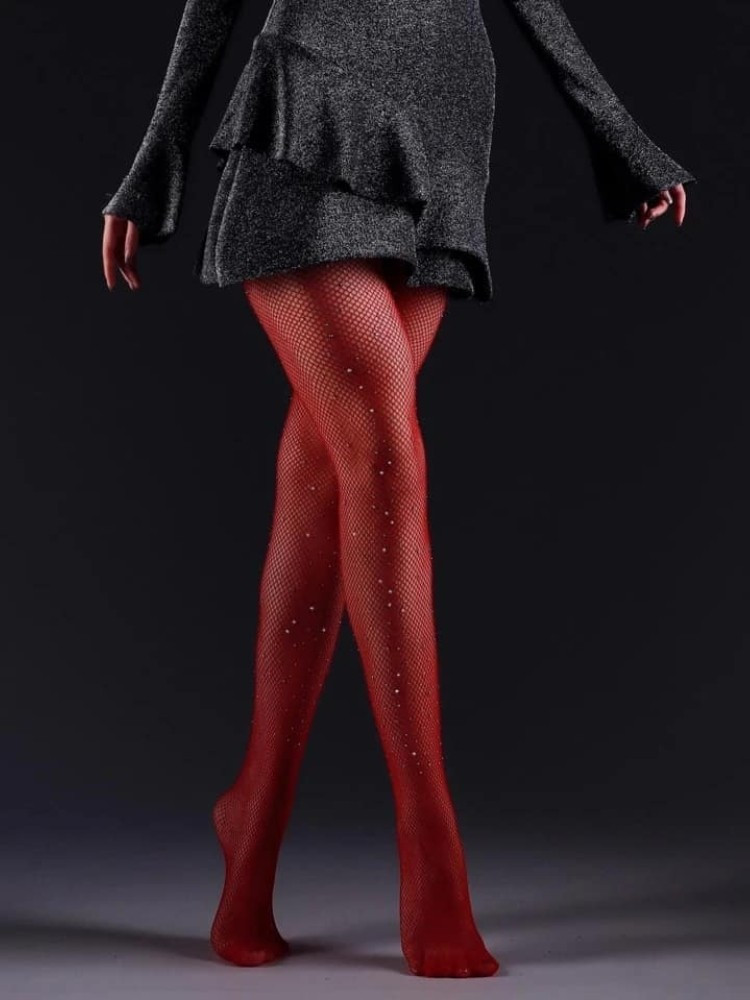DIAMOND RED STRASS TIGHTS