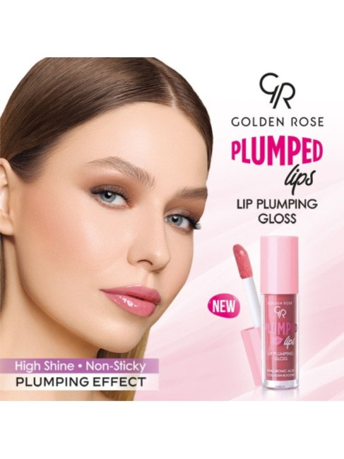 GOLDEN ROSE LIP GLOSS - PLUMPED LIPS