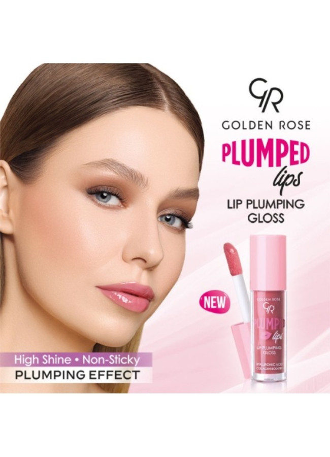 GOLDEN ROSE LIP GLOSS - PLUMPED LIPS
