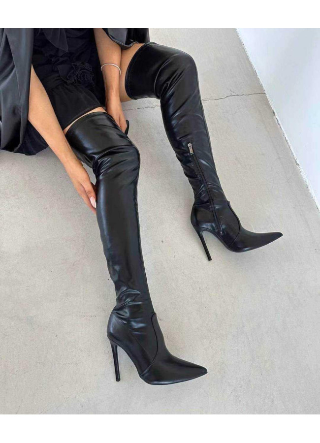 DANTE MAT OVER THE KNEE BLACK BOOTS