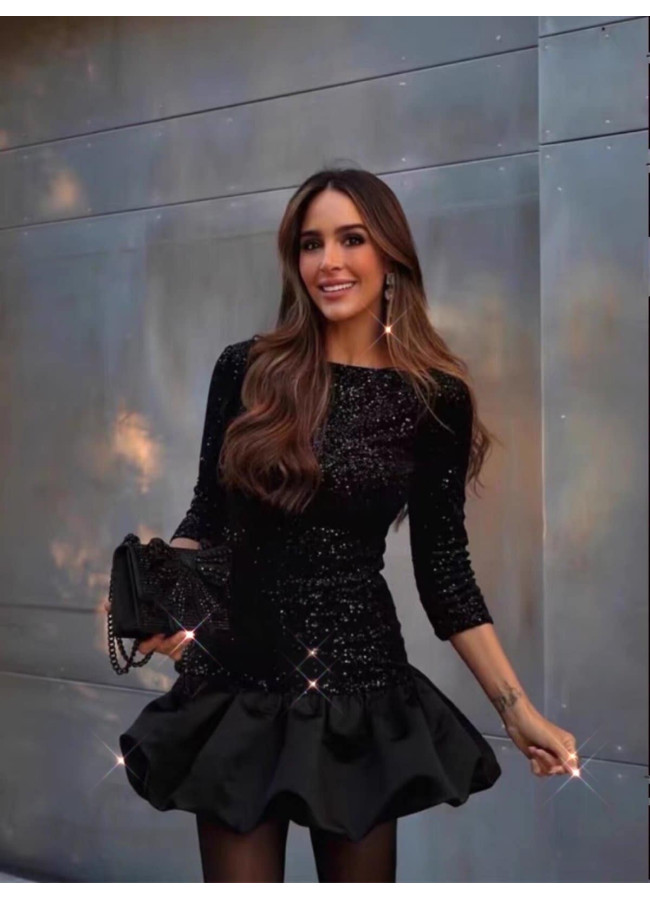 MINI DRESS WITH SEQUINS  - SWEET