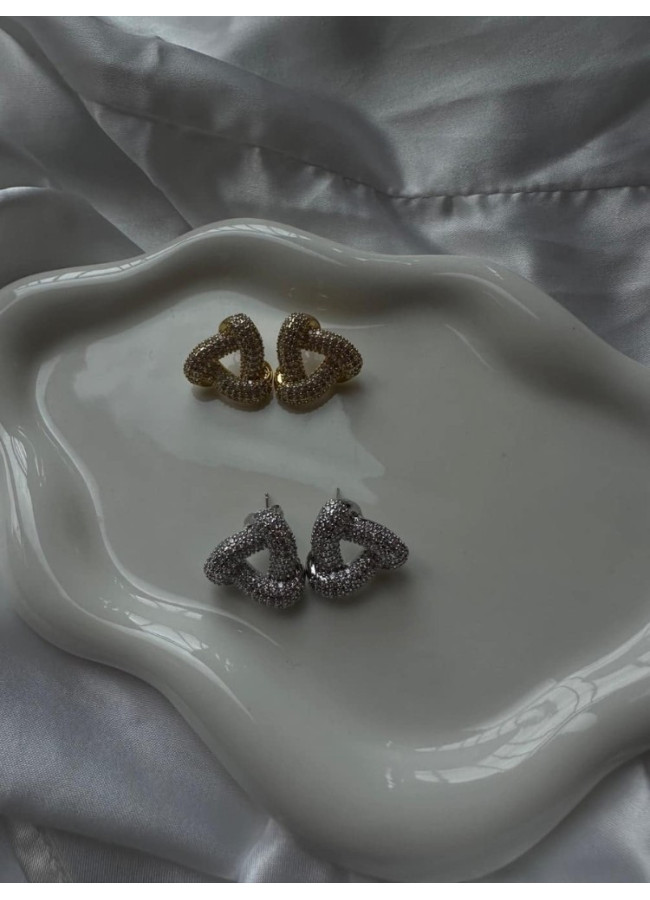 EARRINGS WITH RHINESTONES - DOME