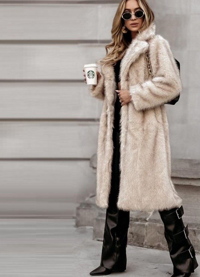 BEIGE LONG FUR - CAROL