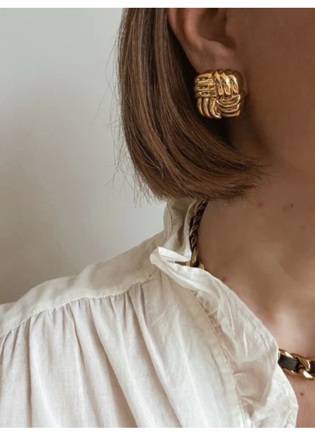 LIBERA GOLD SQUARE EARRINGS