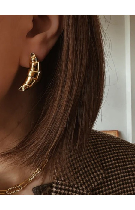 GOLD EARRINGS - CROISSANT