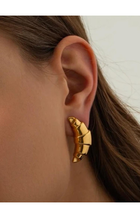 GOLD EARRINGS - CROISSANT