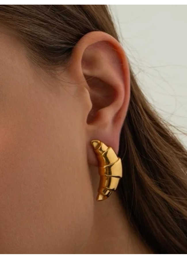 GOLD EARRINGS - CROISSANT