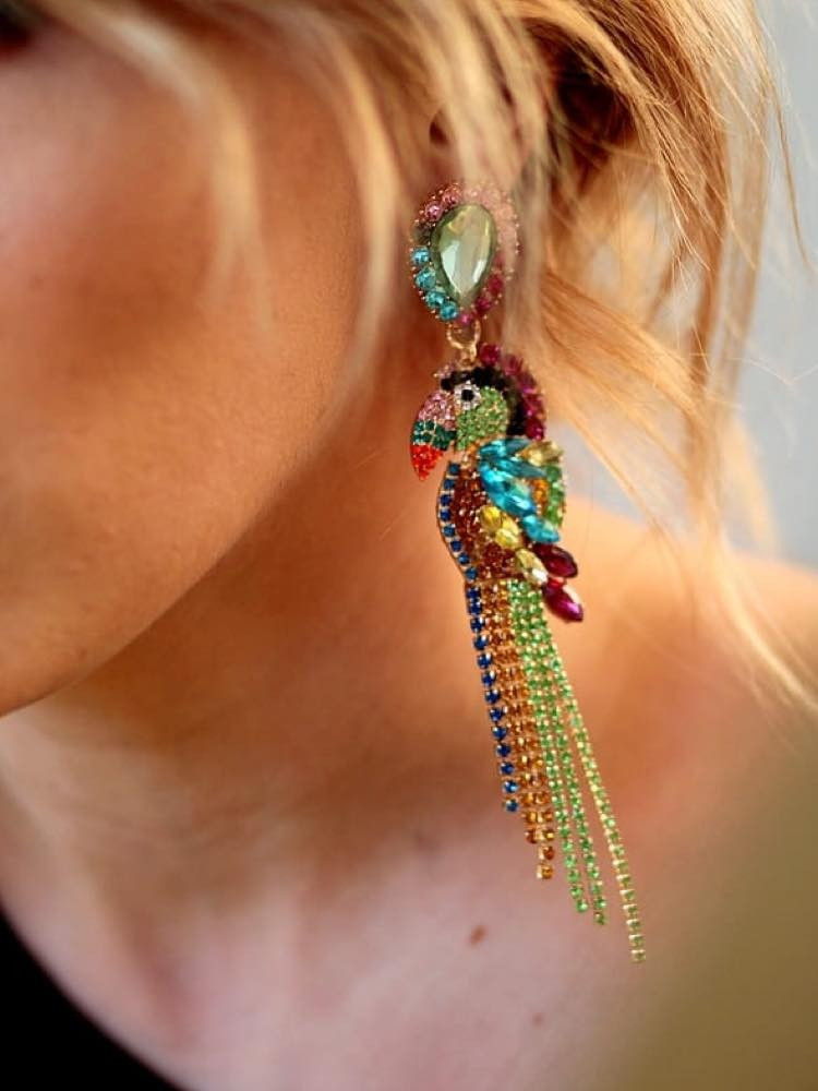 PARROT STRASS EARRINGS