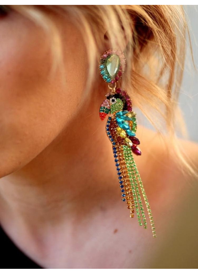 PARROT STRASS EARRINGS