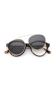 ANNAKEY CARLY LEOPARD CLIP ON SUNGLASSES