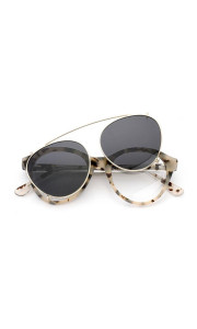 ANNAKEY CARLY WHITE LEO CLIP ON SUNGLASSES