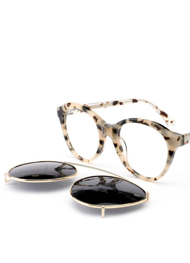 ANNAKEY CARLY WHITE LEO CLIP ON SUNGLASSES