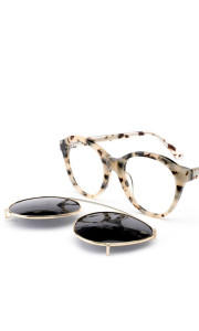 ANNAKEY CARLY WHITE LEO CLIP ON SUNGLASSES