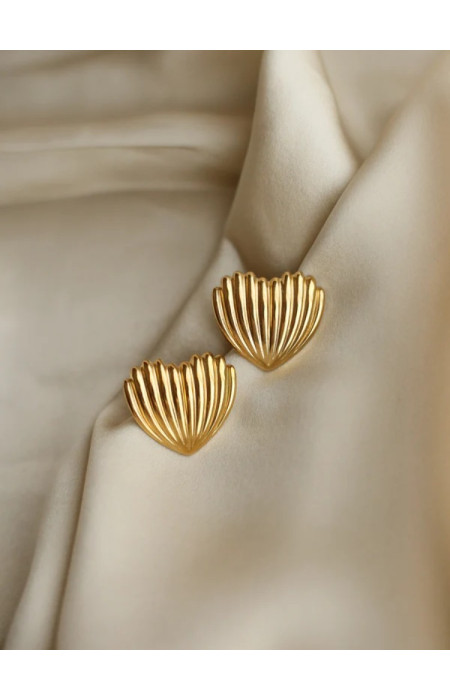 GOLD HEART EARRINGS - ANNA