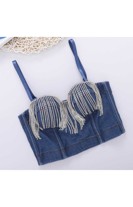 JEAN TOP WITH STRASS - ANATOLI