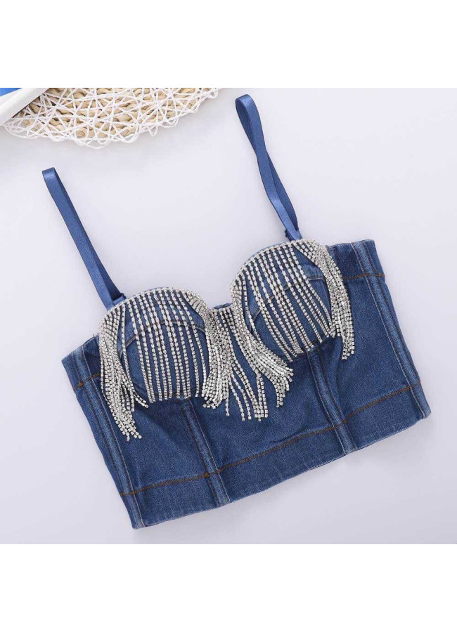 JEAN TOP WITH STRASS - ANATOLI