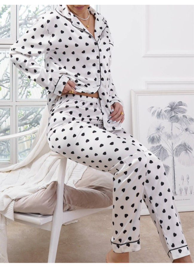 WHITE SATIN PYJAMAS - ERSIE