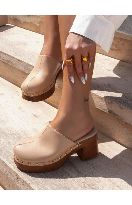 BEIGE CLOGS - BANDY