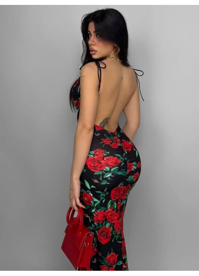 MAXI DRESS WITH ROSES - ROSETA