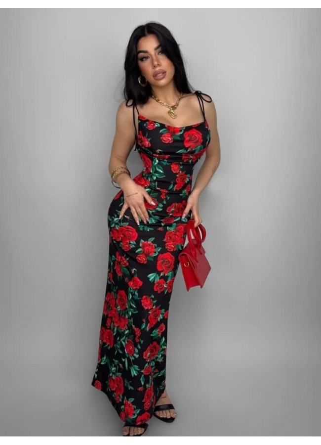 MAXI DRESS WITH ROSES - ROSETA