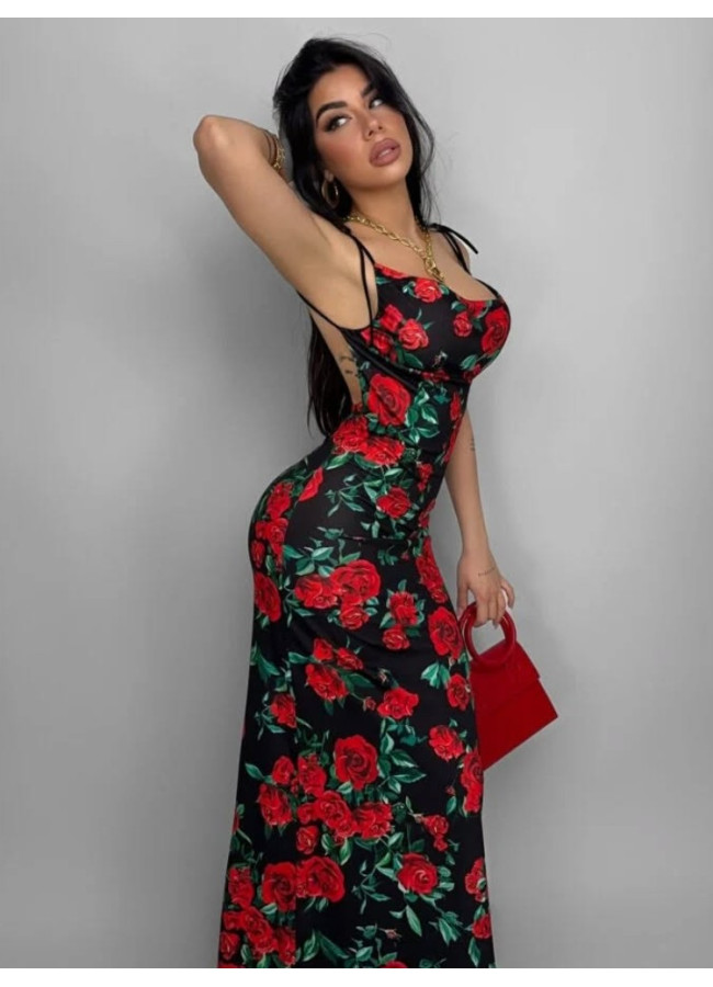 MAXI DRESS WITH ROSES - ROSETA