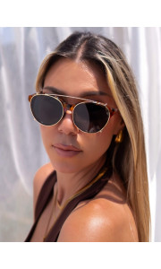 ANNAKEY CARLY LEOPARD CLIP ON SUNGLASSES