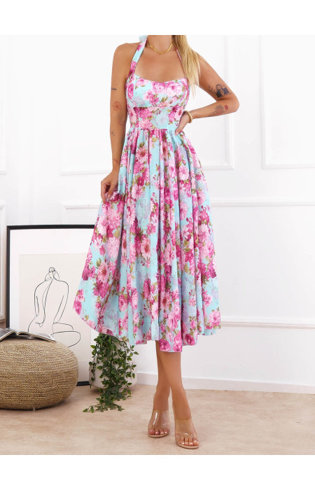 FLORAL BABY BLUE DRESS - FIORATO